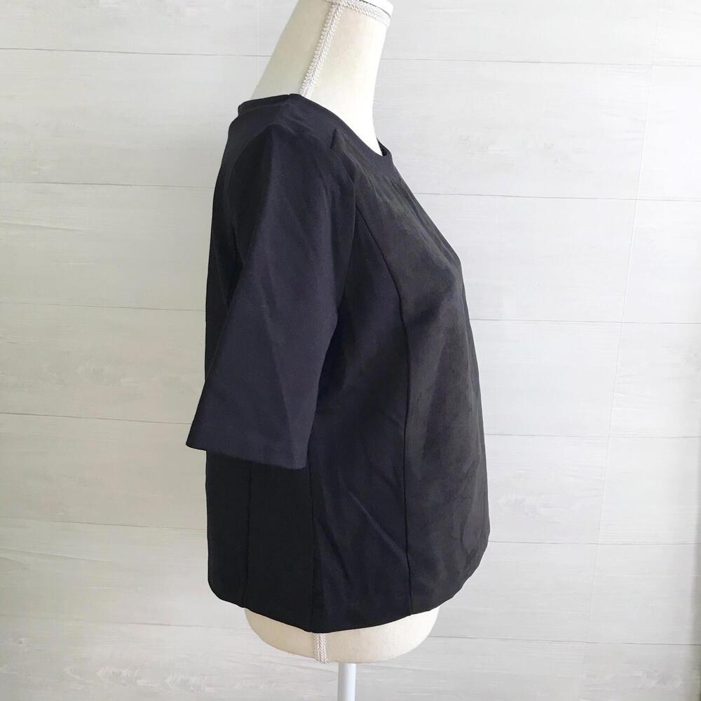 NWT Liz Claiborne Career - Black square cut top faux suede front, M - Picture 3 of 6